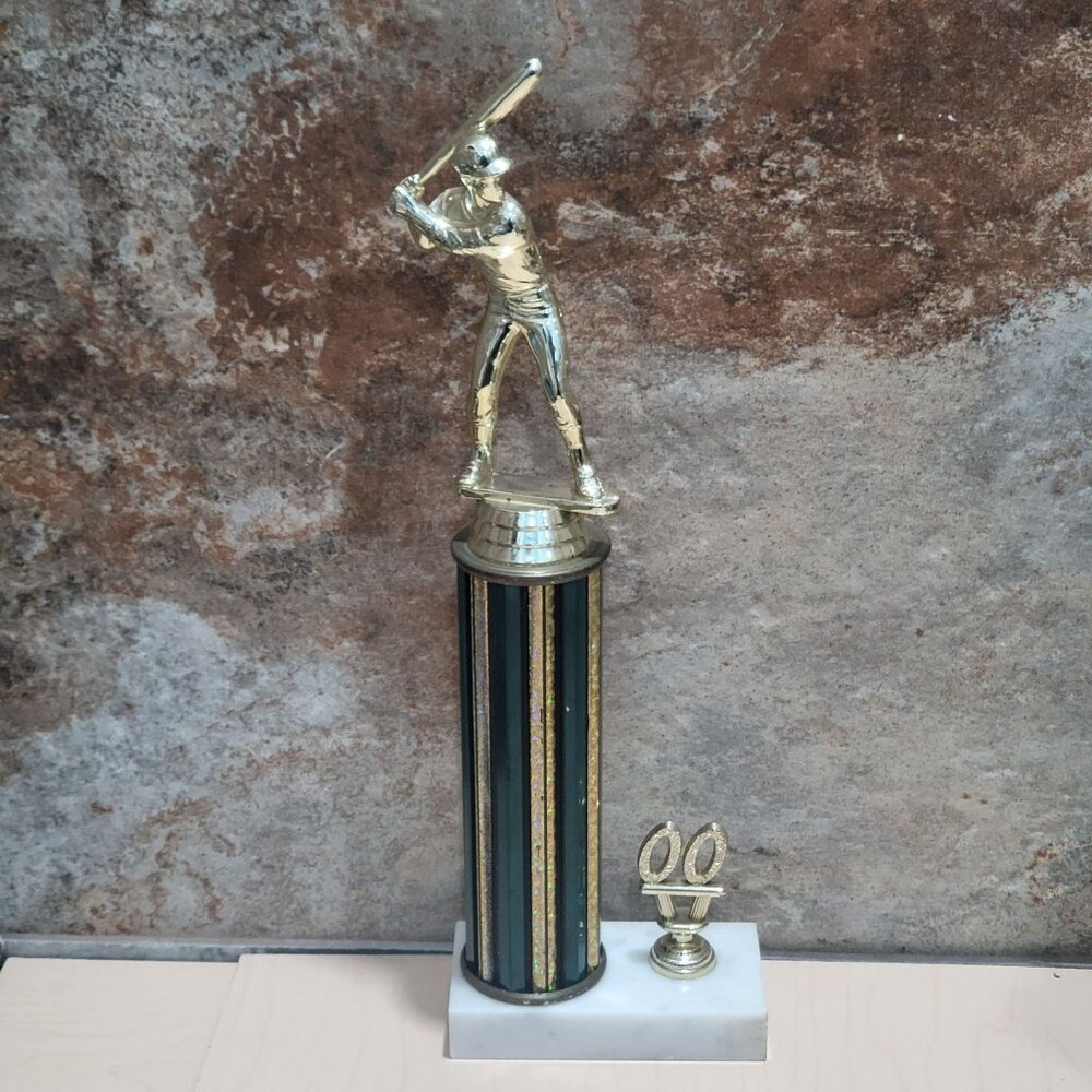 Vintage Baseball Player Sports Award Batting Male Figure
